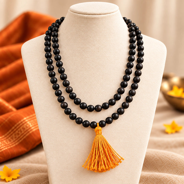 Original Karungali 108 Mala for Jap | Lab Tested, Black Ebony Wood