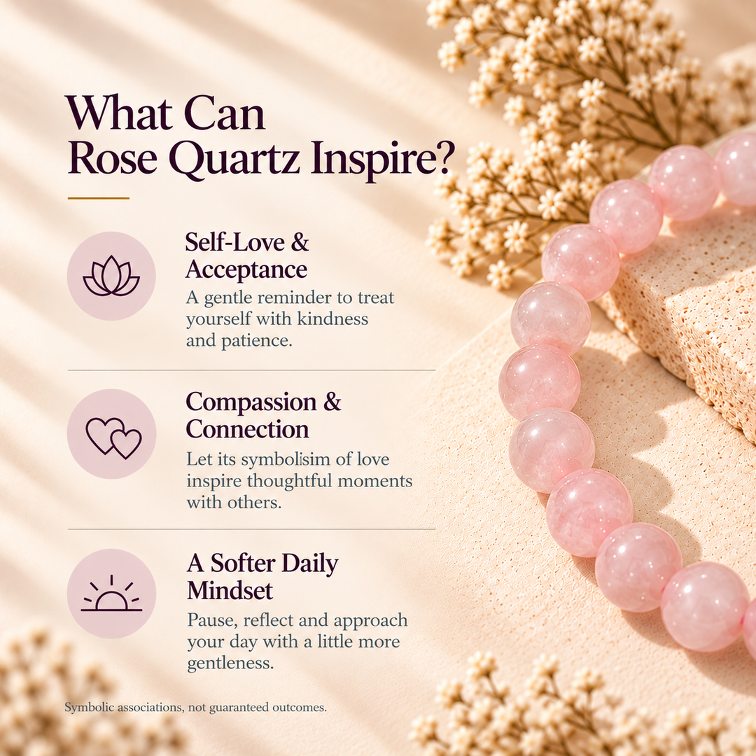 Rose Quartz Love Bracelet | Natural Crystal | Lab Certified