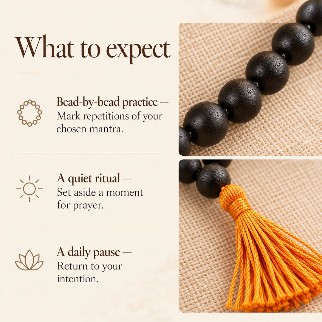 Original Karungali 108 Mala for Jap | Lab Tested, Black Ebony Wood