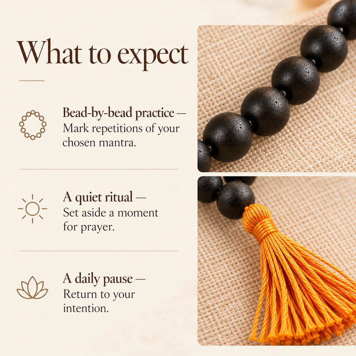 Original Karungali 108 Mala for Jap | Lab Tested, Black Ebony Wood