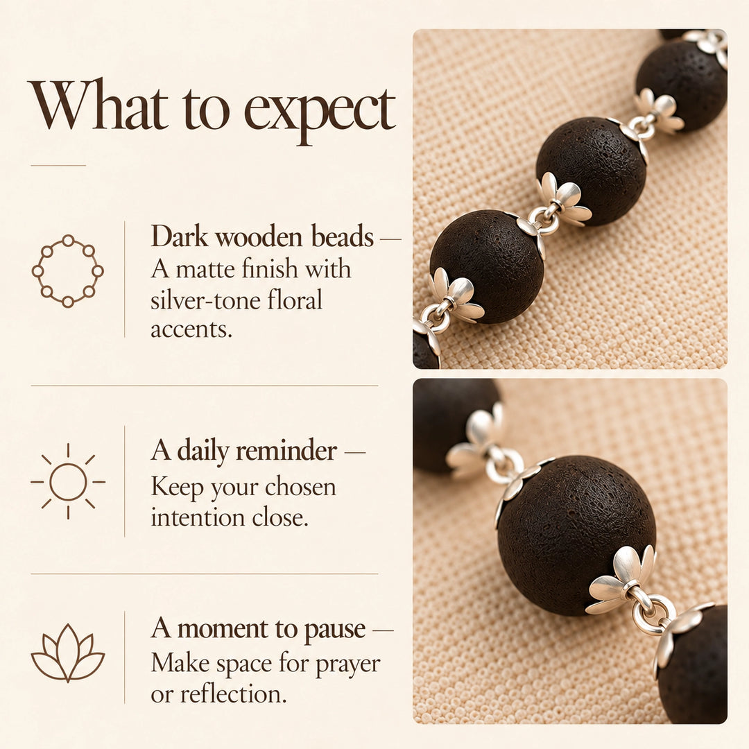 Original Karungali Mala with Silver Caps | 54 Beads, Lab Certified