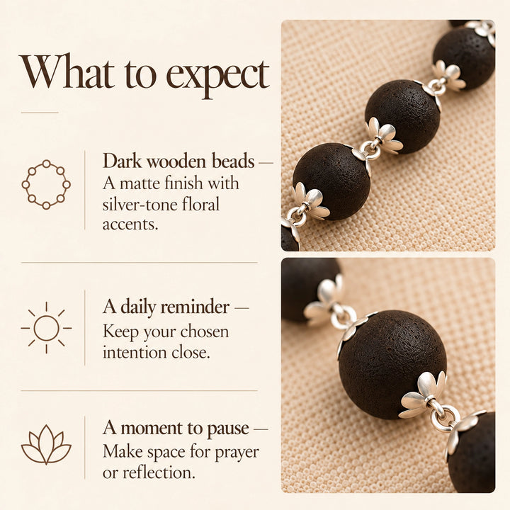 Original Karungali Mala with Silver Caps | 54 Beads, Lab Certified