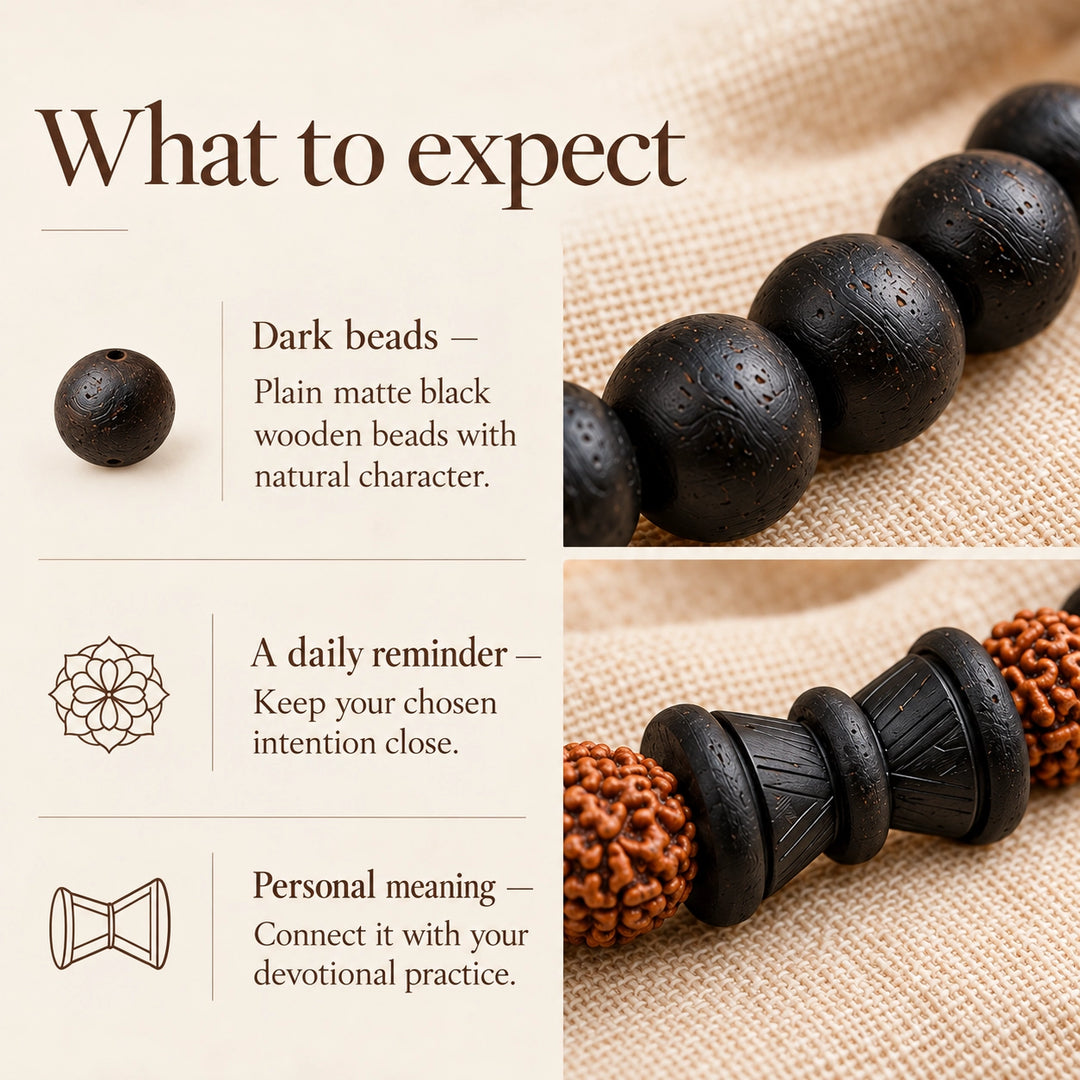 Original Karungali Rudraksha Bracelet with Shiva Damru | Lab Certified