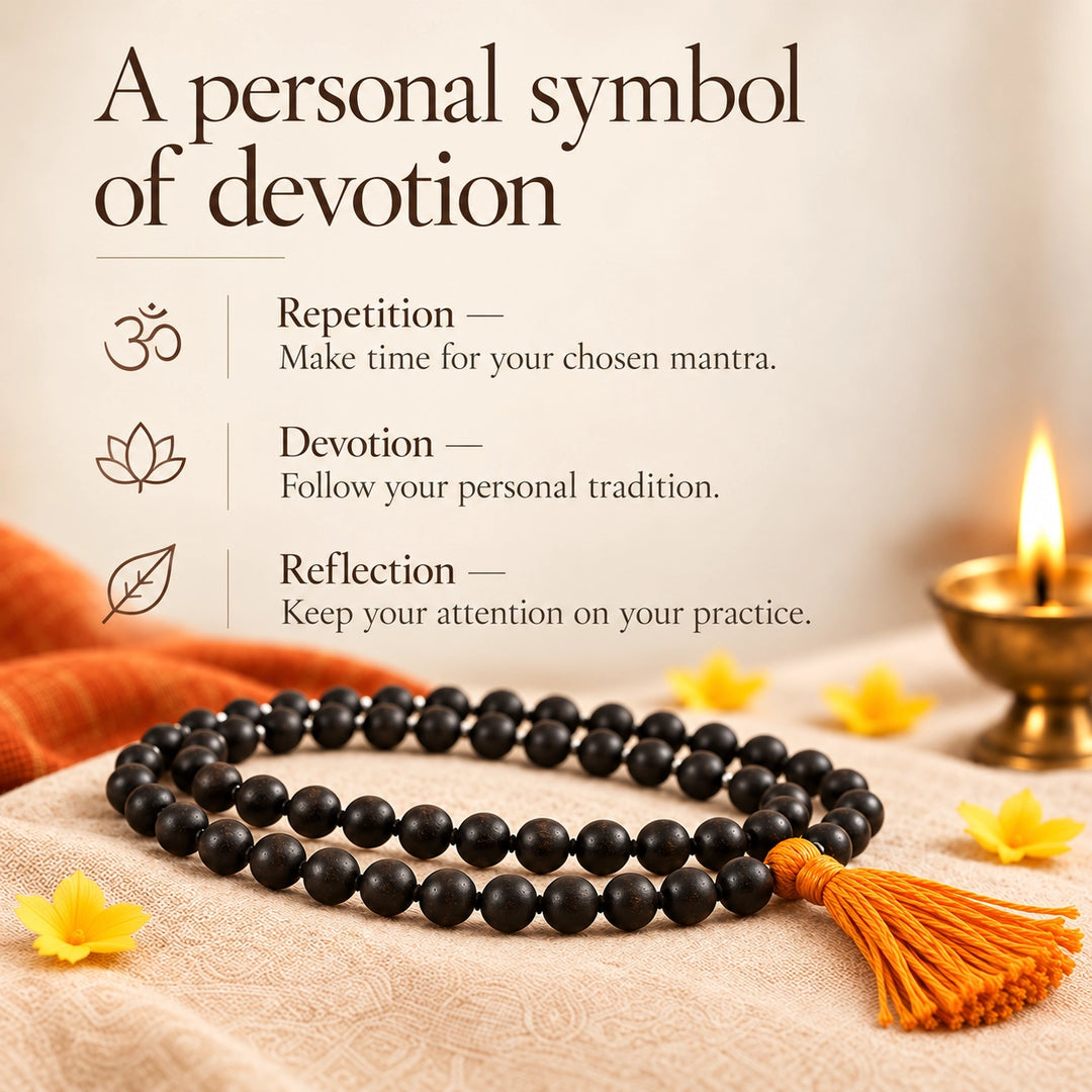 Original Karungali 108 Mala for Jap | Lab Tested, Black Ebony Wood
