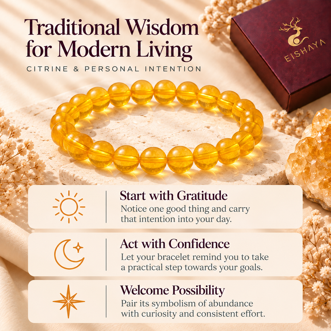 Natural Citrine Crystal Bracelet | Lab Certified