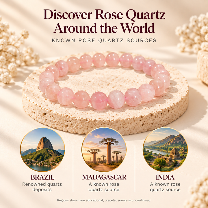 Rose Quartz Love Bracelet | Natural Crystal | Lab Certified