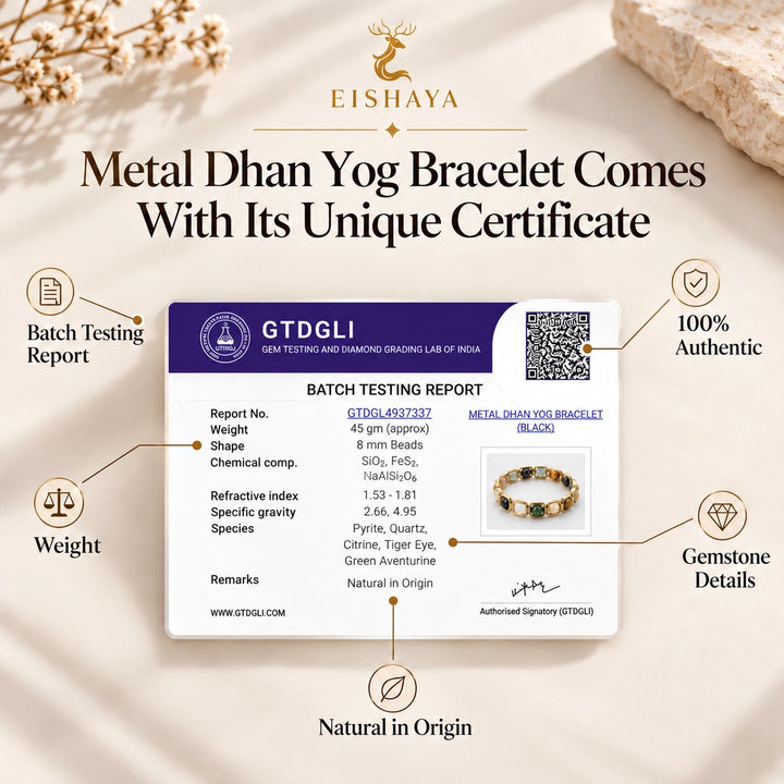 Dhan Yog Metal Bracelet (Gold) - Money Magnet Band for career &amp; business growth