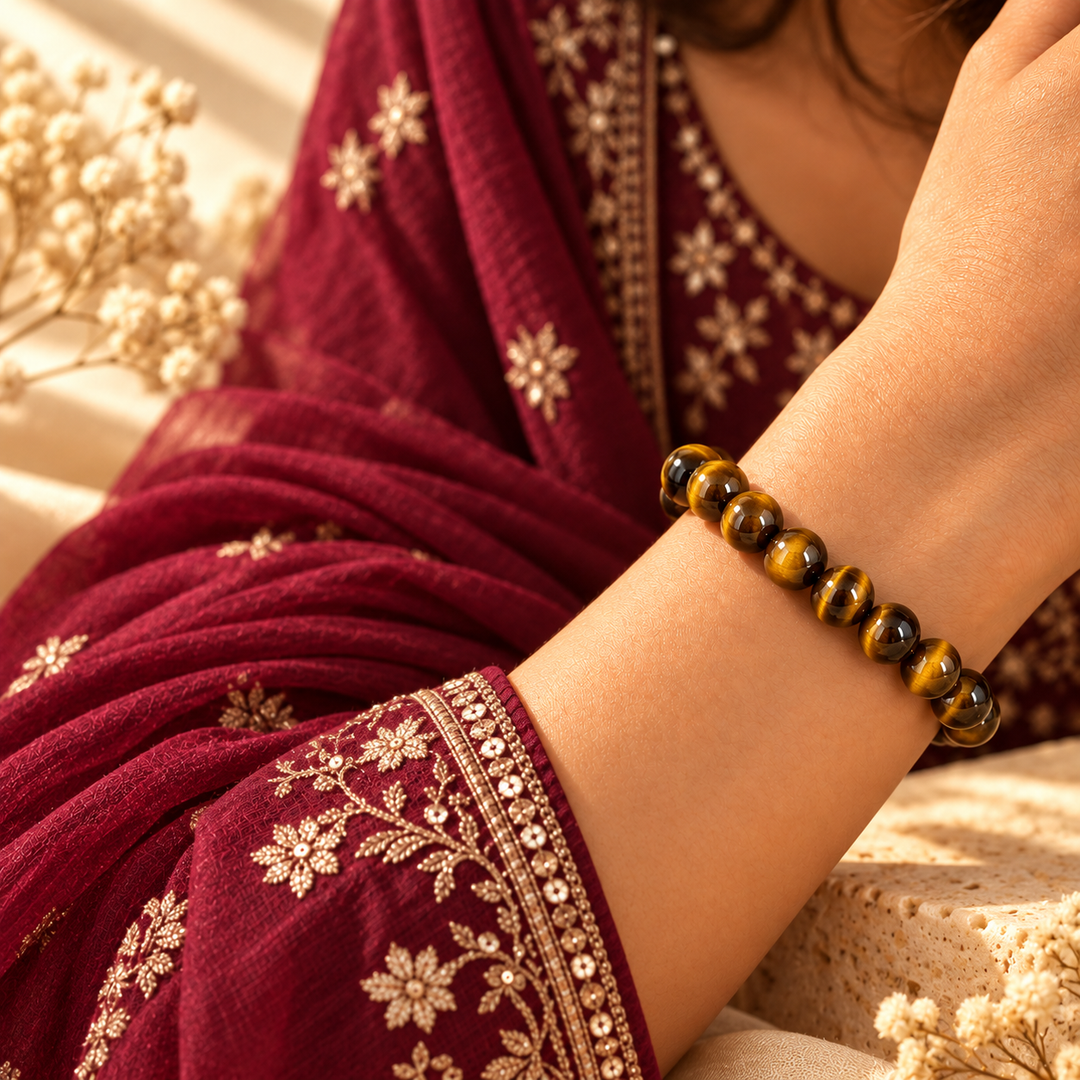 Natural Tiger Eye Crystal Bracelet | Lab Certified