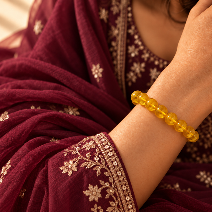 Natural Citrine Crystal Bracelet | Lab Certified