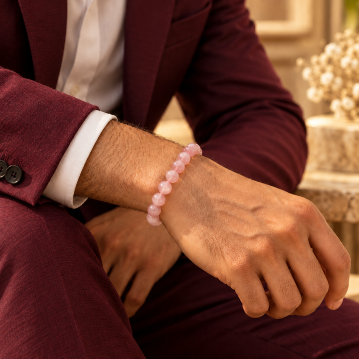 Rose Quartz Love Bracelet | Natural Crystal | Lab Certified