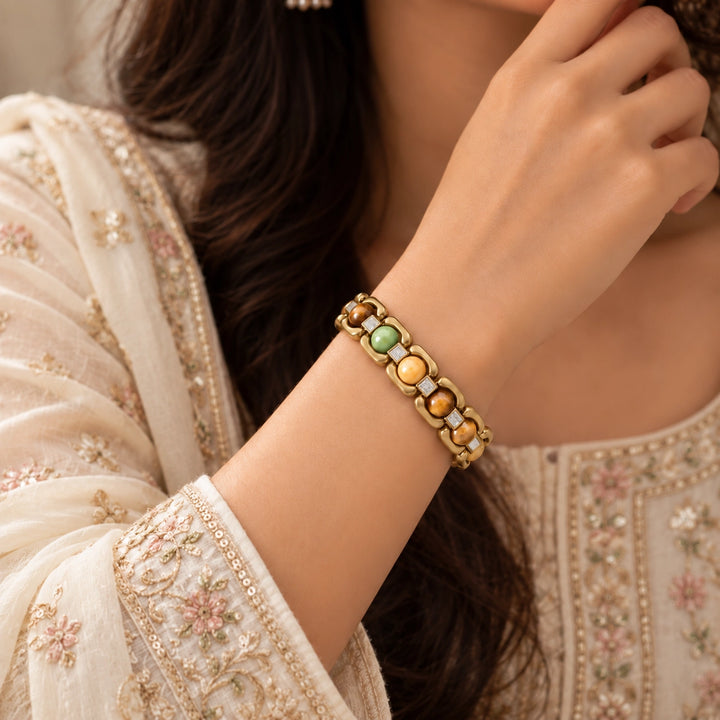Dhan Yog Metal Bracelet (Gold) - Money Magnet Band for career &amp; business growth