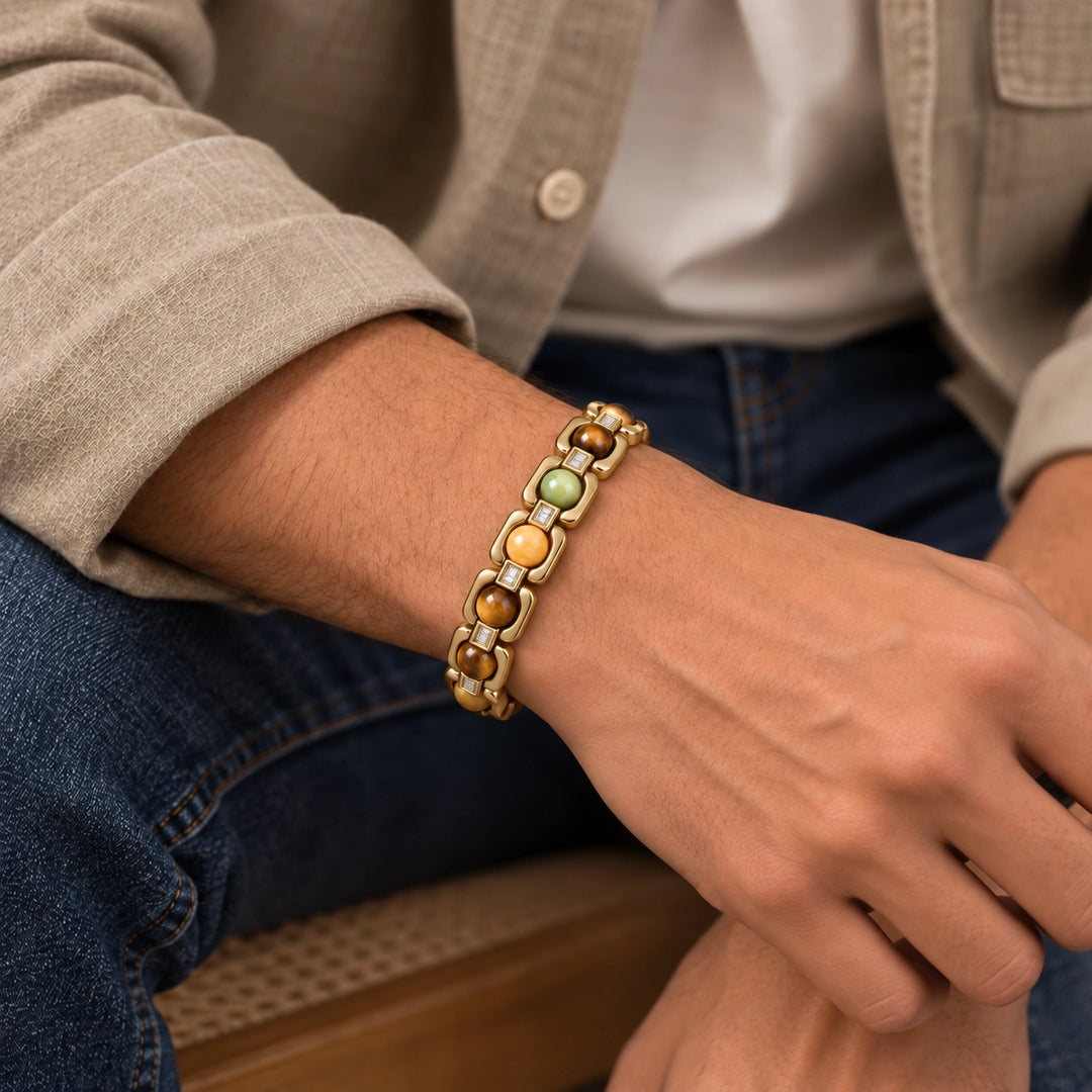 Dhan Yog Metal Bracelet (Gold) - Money Magnet Band for career &amp; business growth