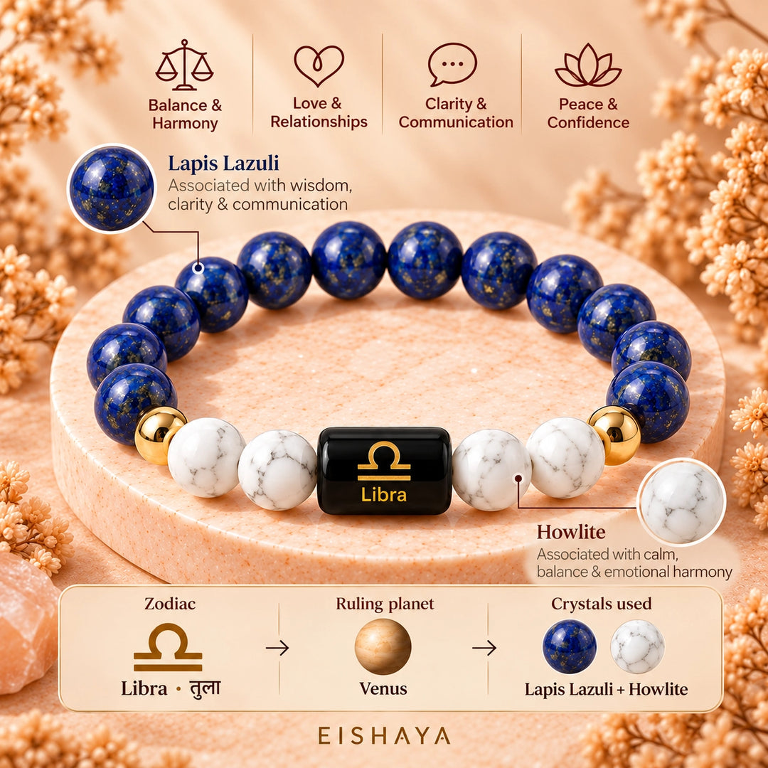Libra (Tula Rashi) Bracelet | Zodiac Crystal | Lab Certified