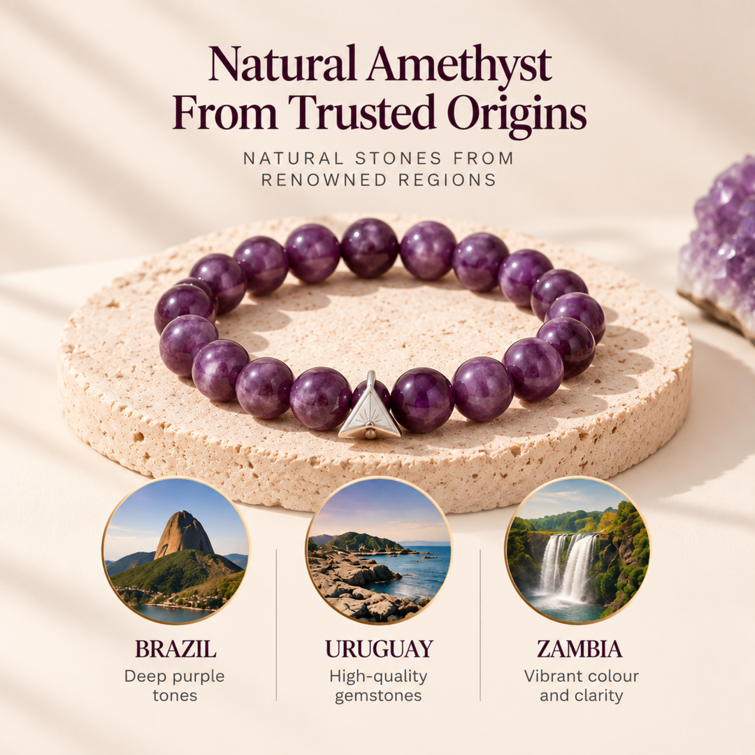Natural Amethyst Crystal Bracelet | Lab Certified