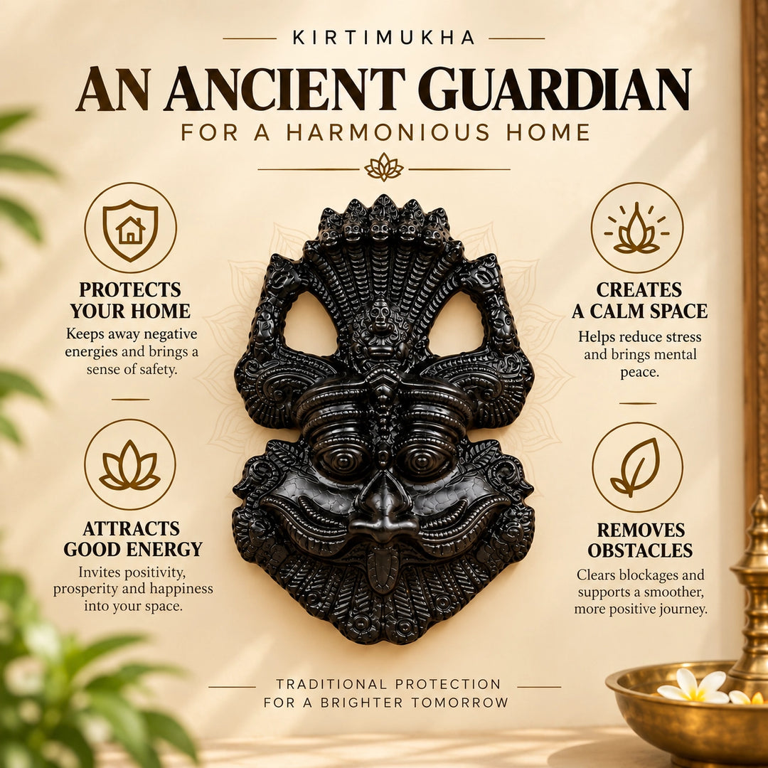 Kirtimukha Black Tourmaline Wall Hanging for Home &amp; Office