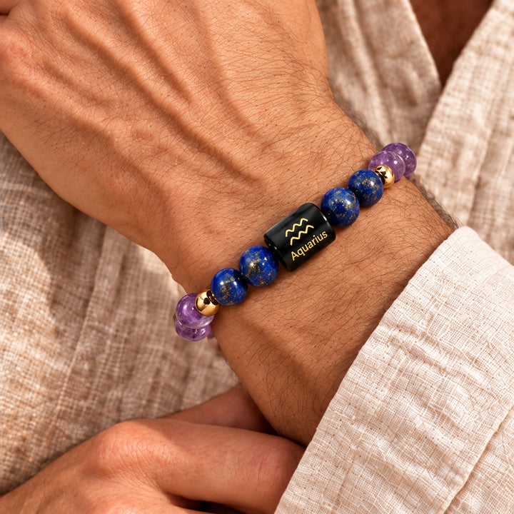 Aquarius (Kumbh Rashi) Bracelet | Zodiac Crystal | Lab Certified