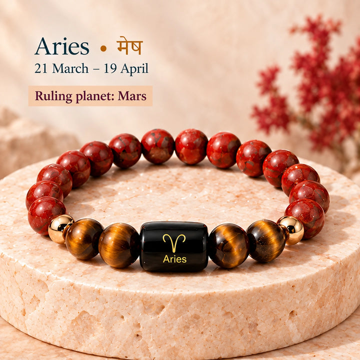 Aries (Mesh Rashi) Bracelet | Zodiac Crystal | Lab Certified