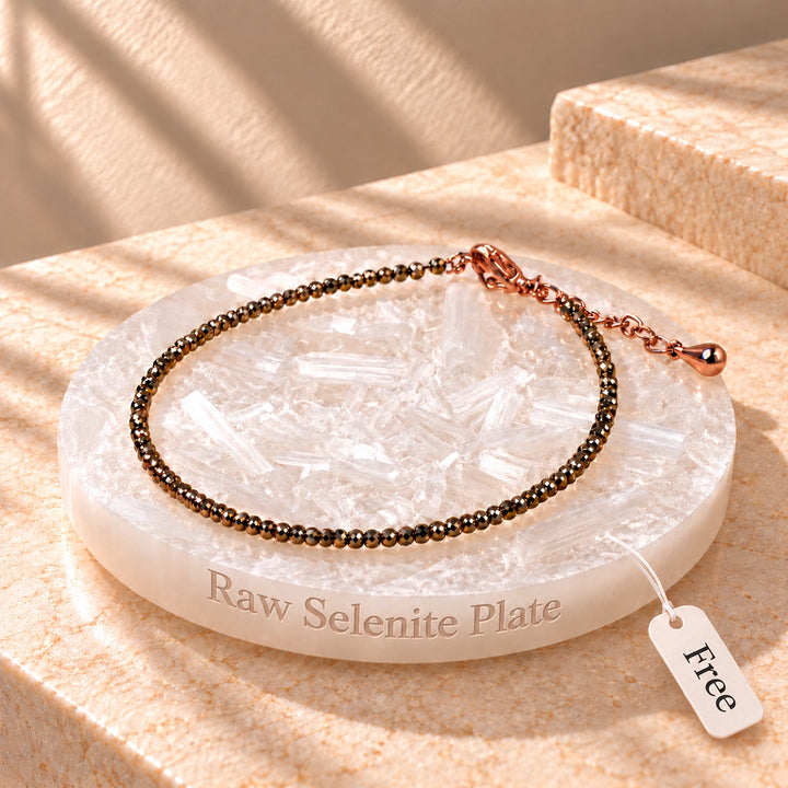 Raw Pyrite Money Magnet Anklet (Payal) with Free Selenite Plate