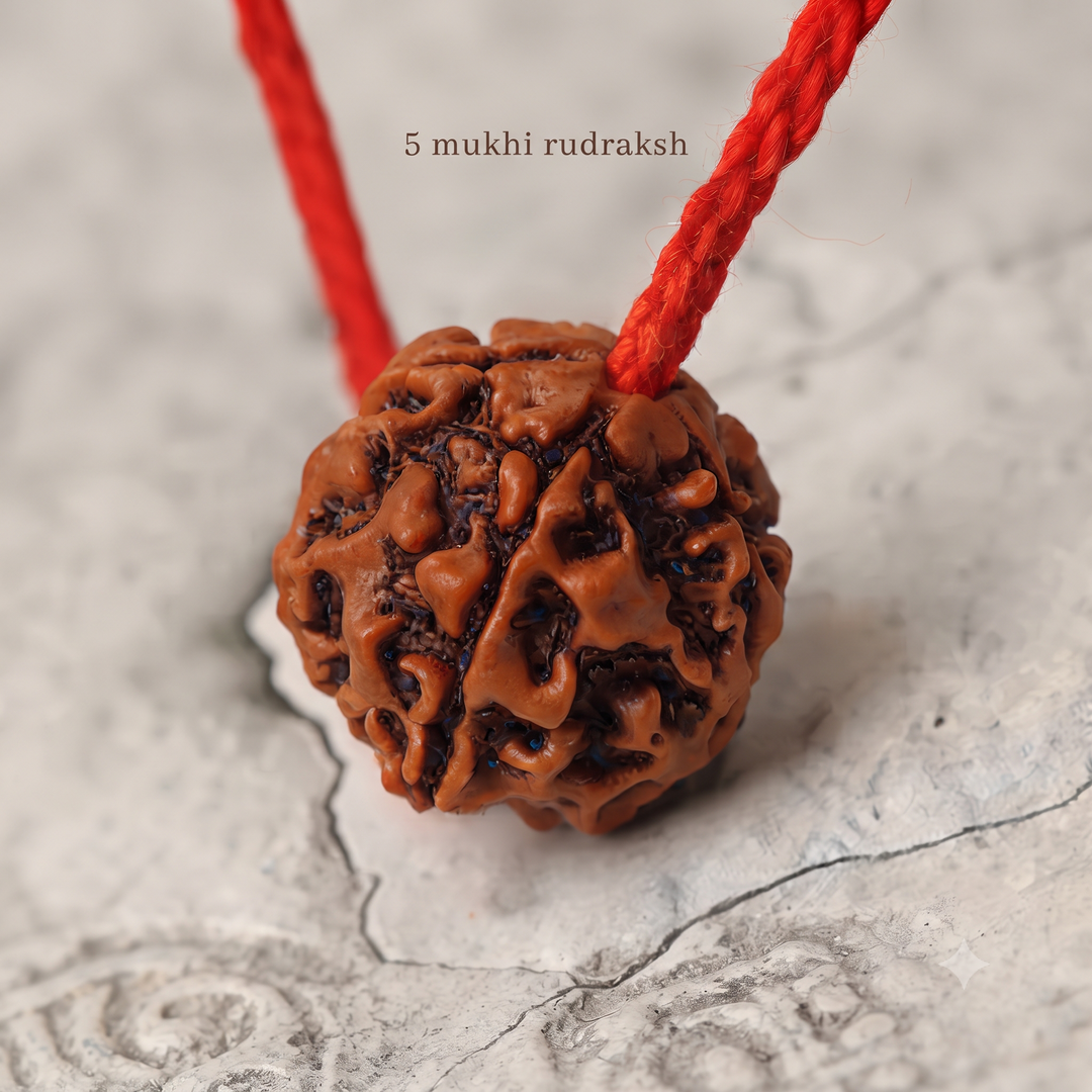 5 Mukhi Rudraksha - Original Natural Sacred Bead | Lab Tested Certified