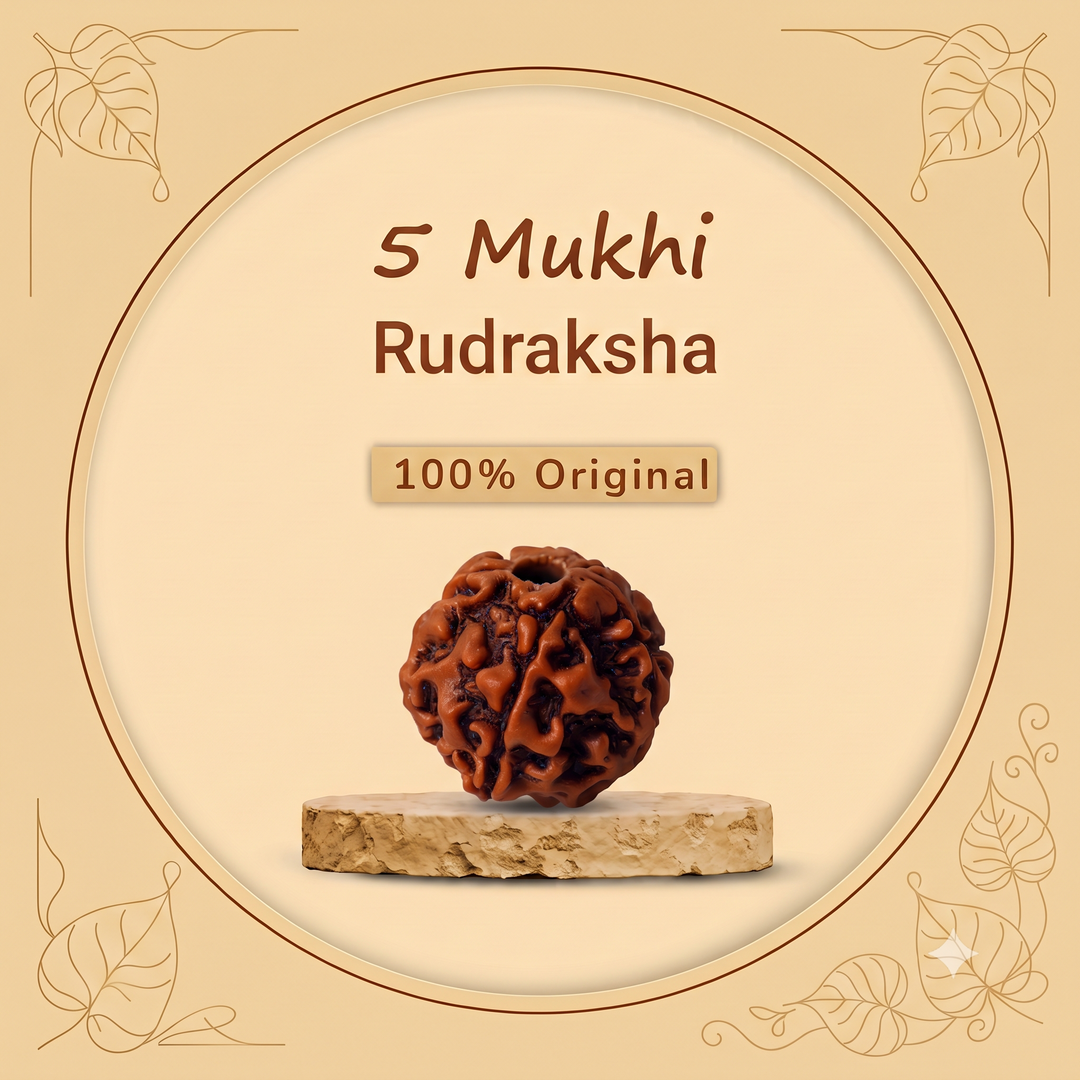 5 Mukhi Rudraksha - Original Natural Sacred Bead | Lab Tested Certified