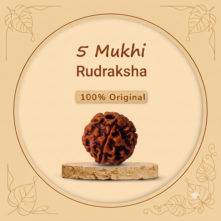 5 Mukhi Rudraksha - Original Natural Sacred Bead | Lab Tested Certified