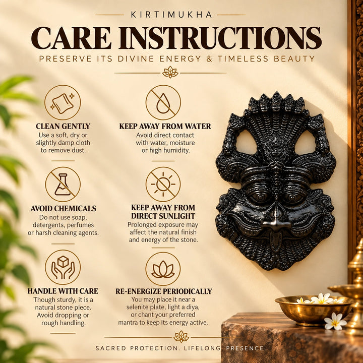 Kirtimukha Black Tourmaline Wall Hanging for Home &amp; Office