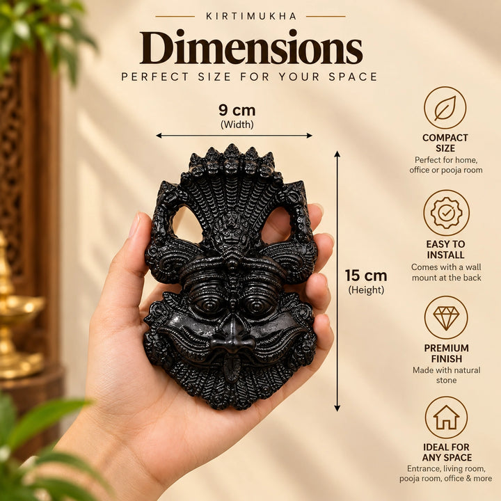 Kirtimukha Black Tourmaline Wall Hanging for Home &amp; Office