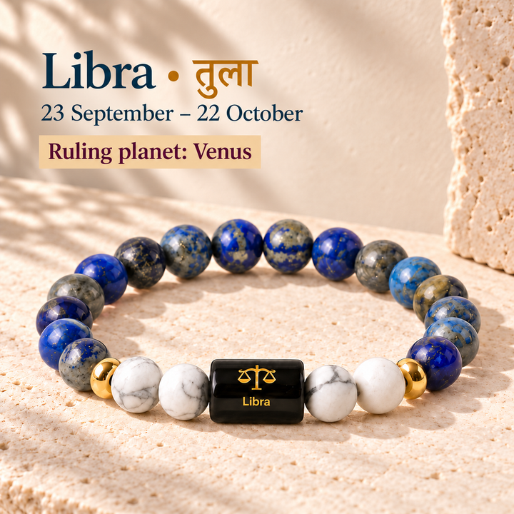 Libra (Tula Rashi) Bracelet | Zodiac Crystal | Lab Certified