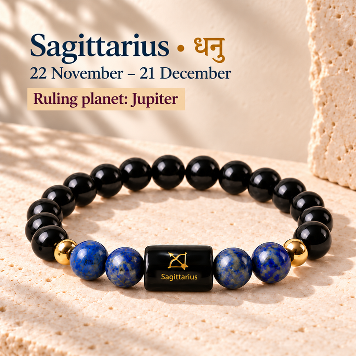 Sagittarius (Dhanu Rashi) Bracelet | Zodiac Crystal | Lab Certified