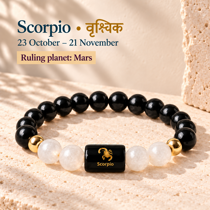 Scorpio (Vrishchik Rashi) Bracelet | Zodiac Crystal | Lab Certified