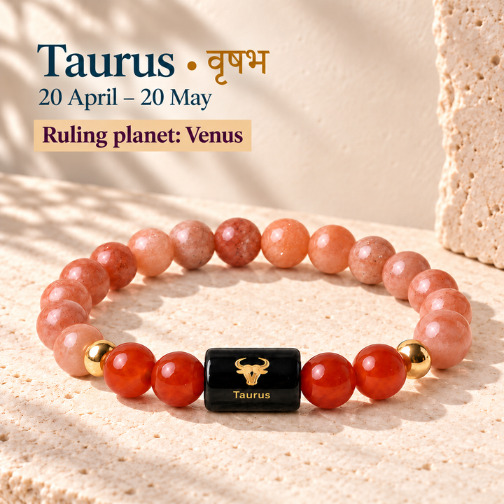 Taurus (Vrishabh Rashi) Bracelet | Zodiac Crystal | Lab Certified
