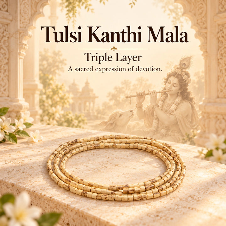 Original Triple Layer Tulsi Mala | Basil Wood Vrindavan Kanthi Choker