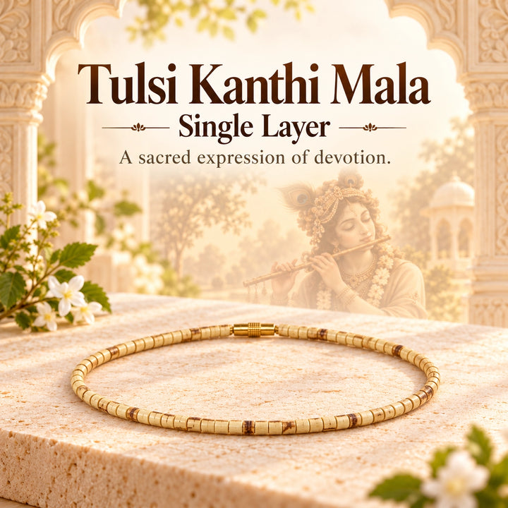 Original Tulsi Kanthi Mala (Single Layer) | Vrindavan Wood Necklace for Daily Wear